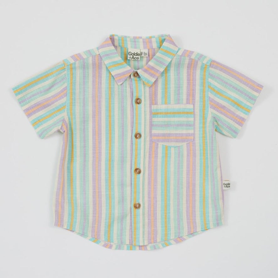 Goldie + Ace Holiday Resort Stripe Linen Shirt