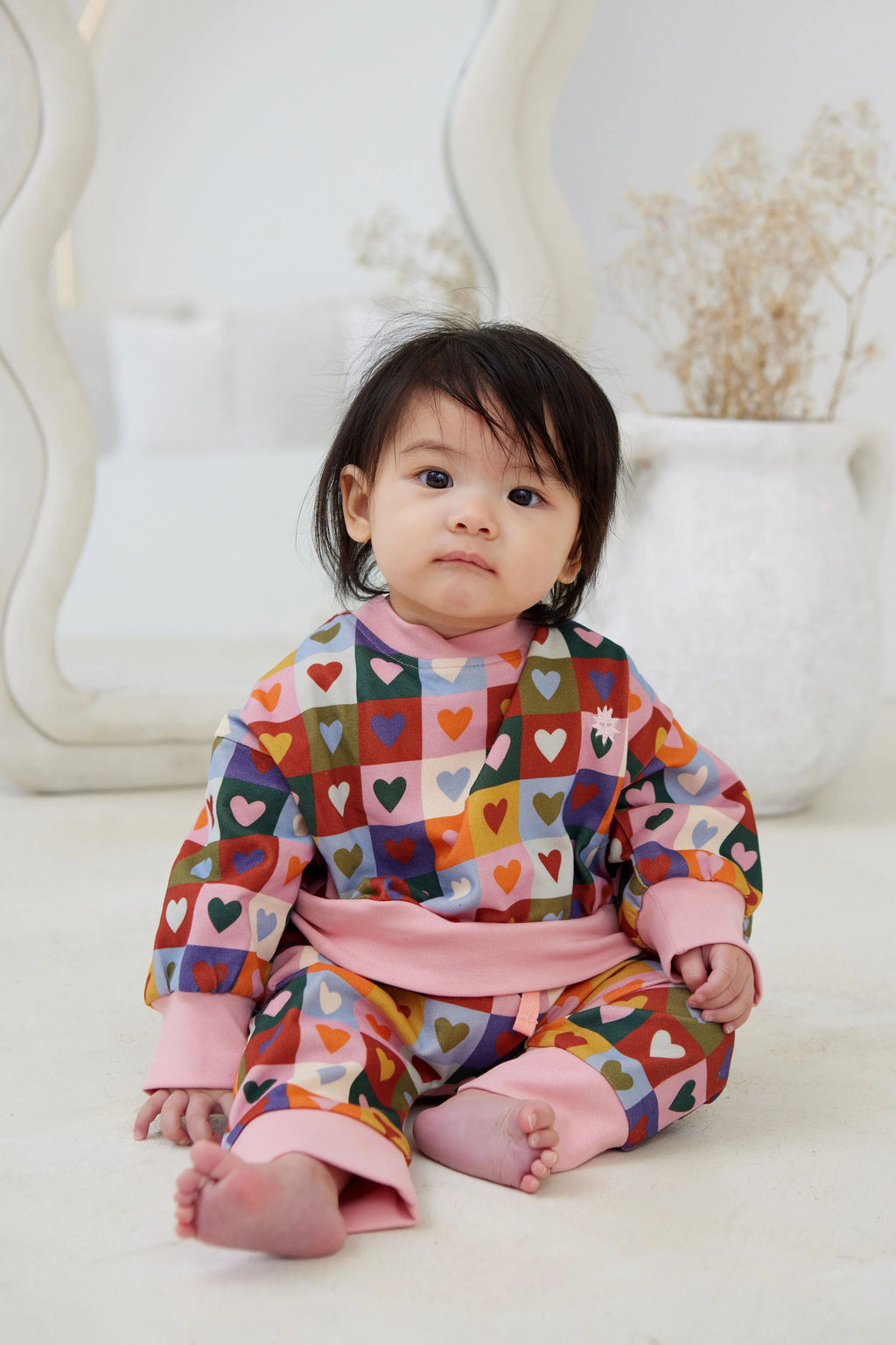 Kapow Kids Heart Checkerboard Sweater