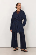 Adorne Paris Lightweight Denim Short Trench