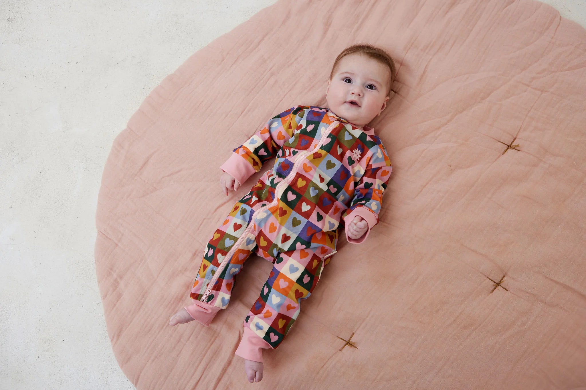 Kapow kids Heart Checkerboard Onesie