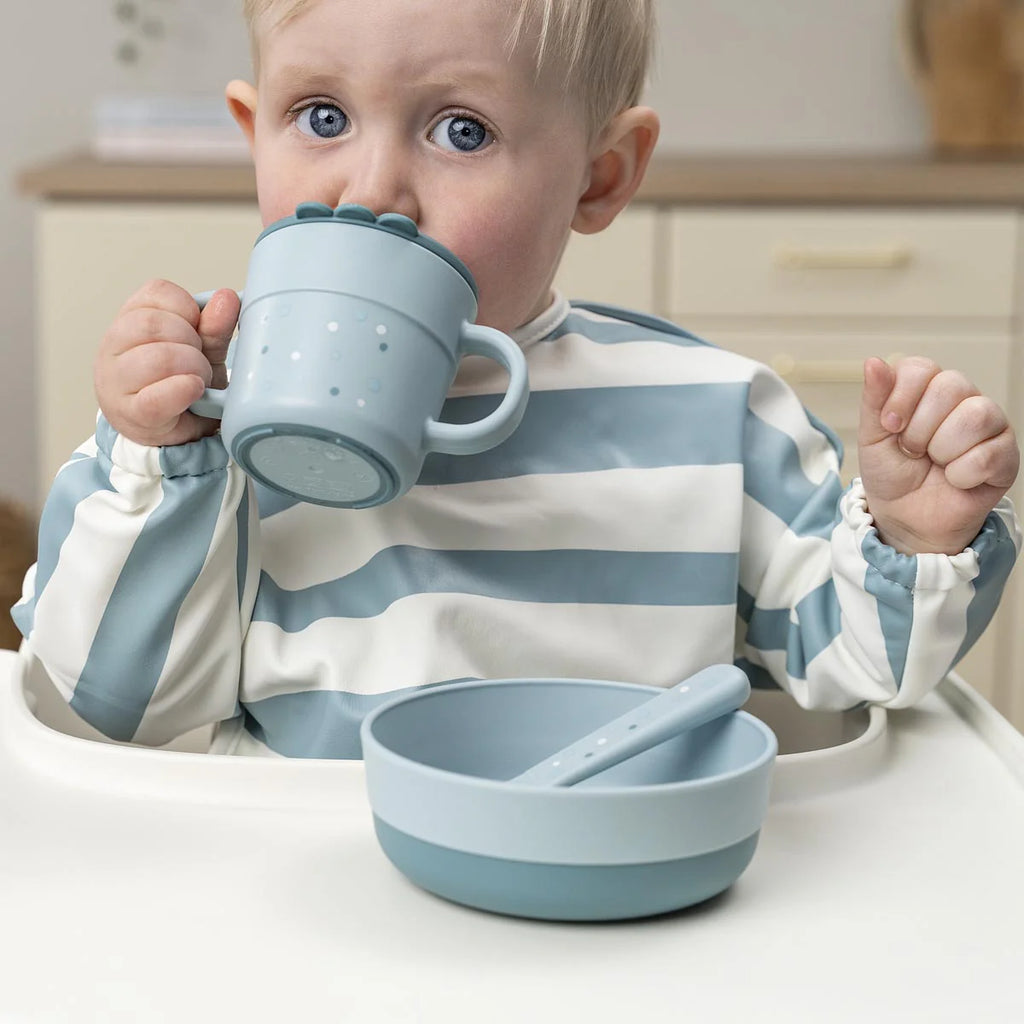 Done by Deer Sleeved Pocket Bib Striped