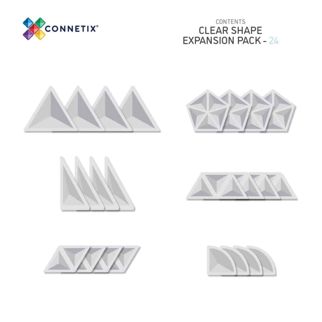 Connetix Clear Shape Expansion Pack 24pc