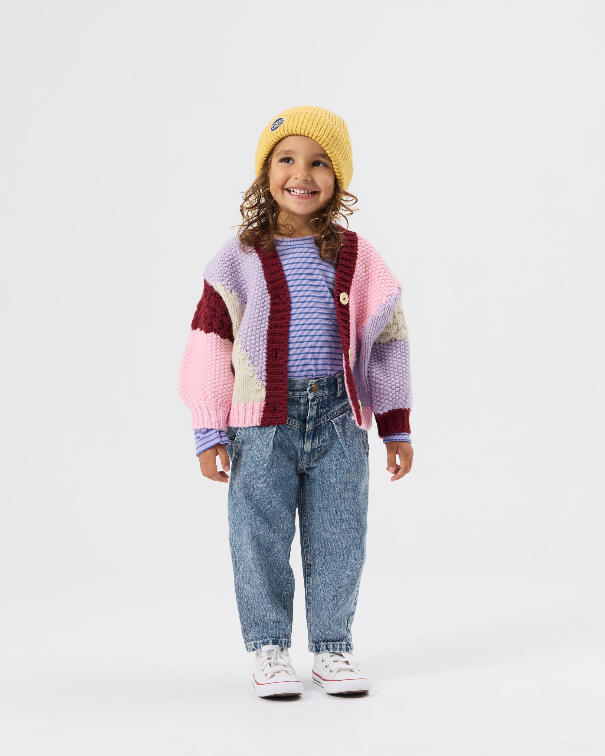 Goldie + Ace Colour Block Knit Cardigan