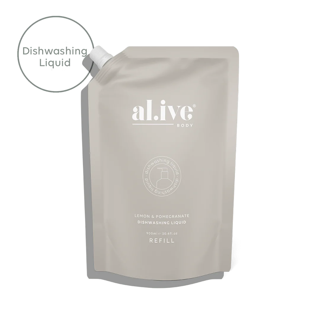 Al.ive Body 900ml Dish Wash Refill - Lemon & Pomegranate