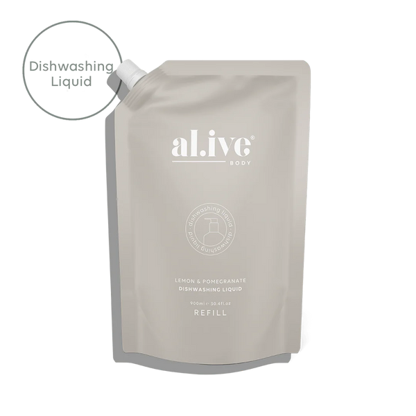 Al.ive Body 900ml Dish Wash Refill - Lemon & Pomegranate