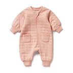 Wilson & Frenchy Pretty Pink Organic Quilted Growsuit
