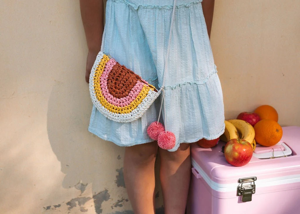 Acorn Natural Rainbow Straw Bag