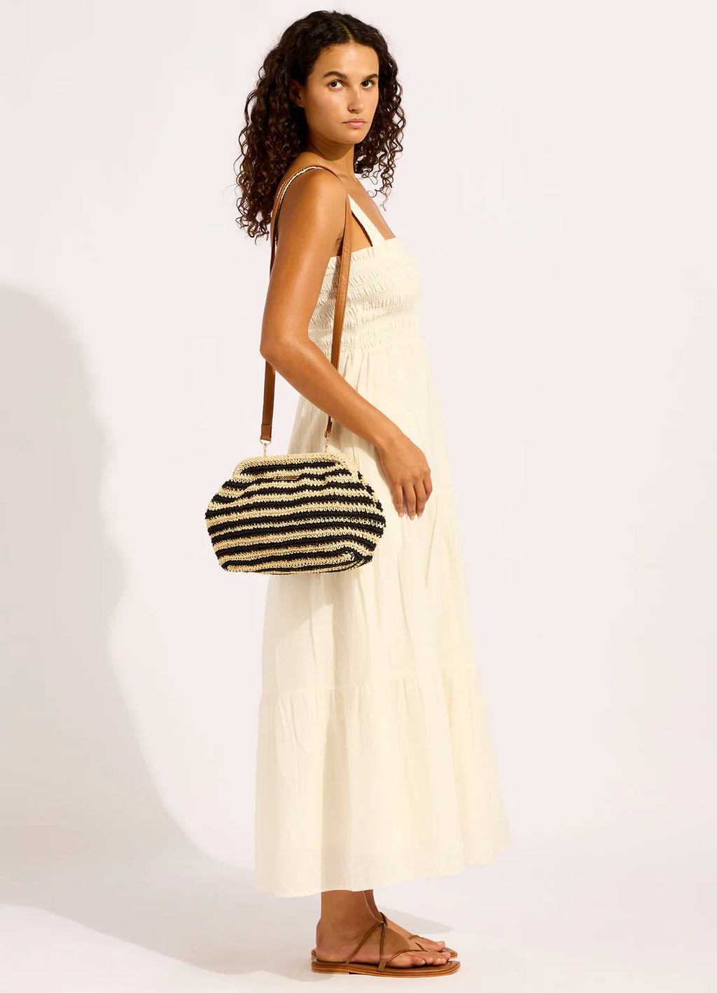 Seafolly Raffia Stripe Pouch Bag