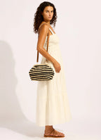 Seafolly Raffia Stripe Pouch Bag