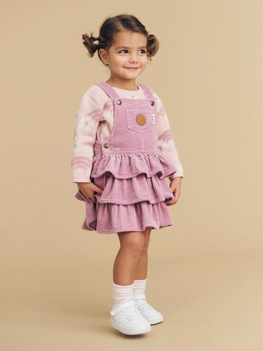 Huxbaby Orchid Cord Frill Overall Dress