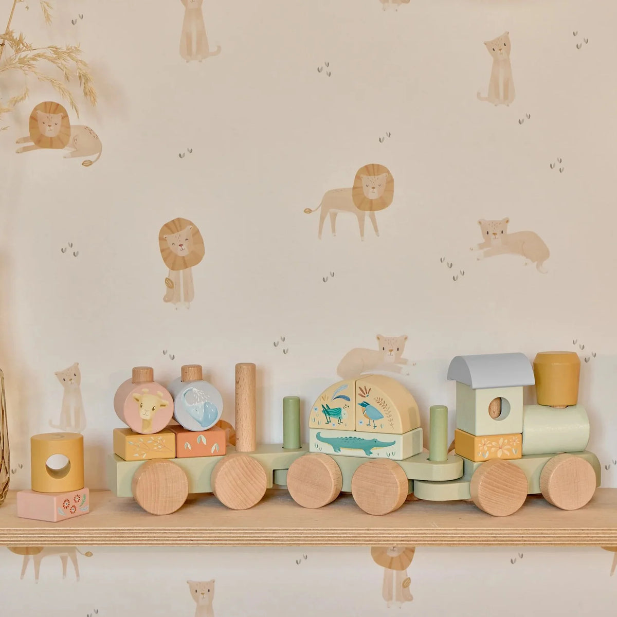 Little Dutch Safari Friends Wooden Block Train