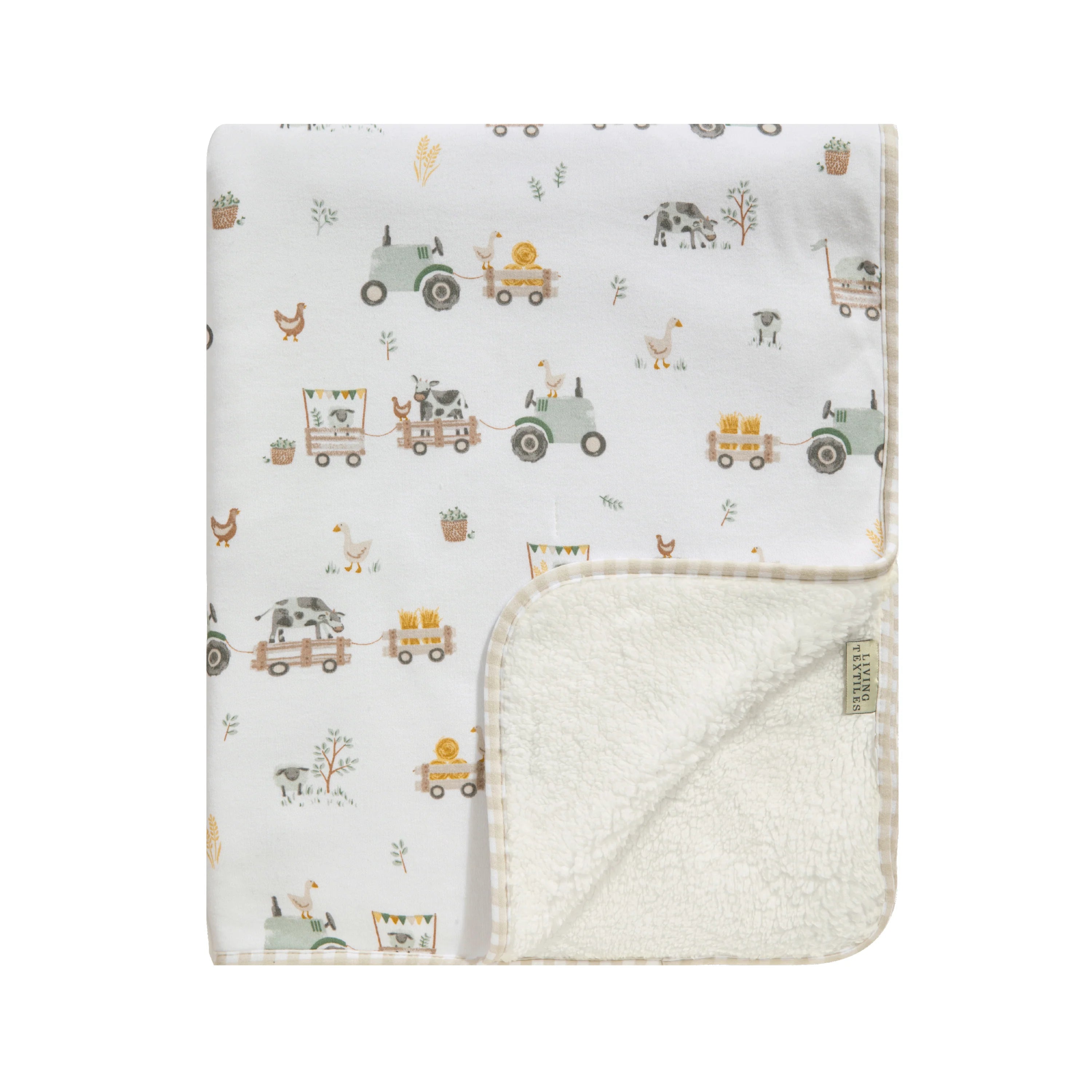 Living Textiles Sherpa Pram Blanket - Assorted