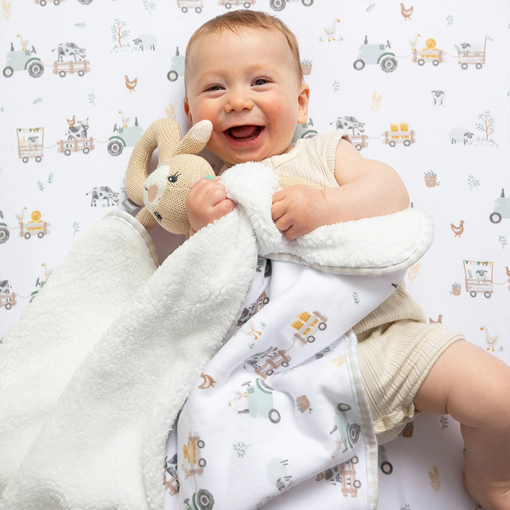 Living Textiles Sherpa Pram Blanket - Assorted