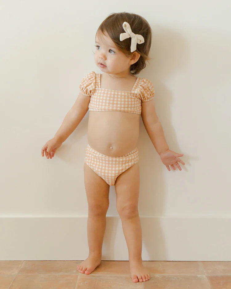 Quincy Mae Zippy Two-Piece || Melon Gingham