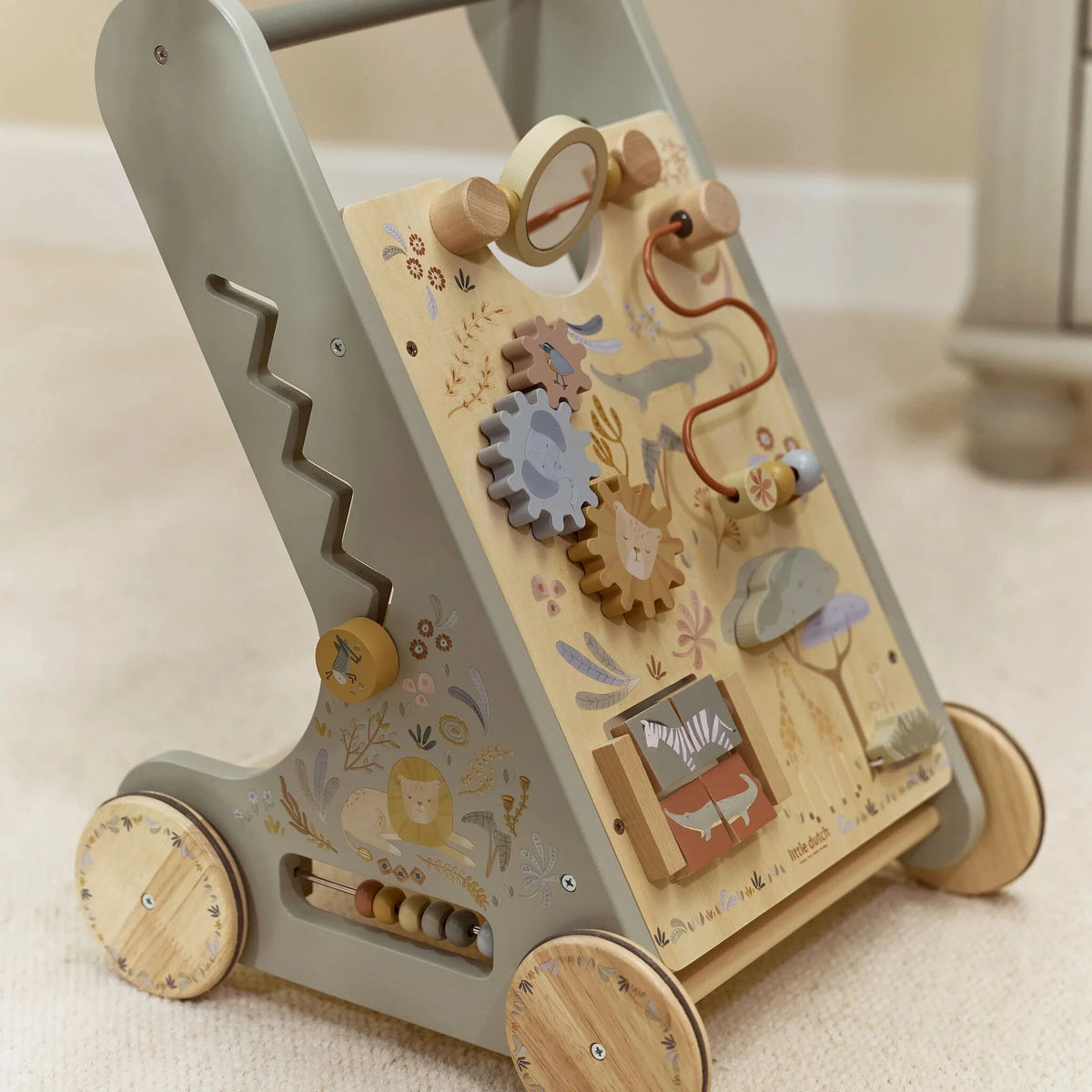 Little Dutch Safari Friends Wooden Baby Activity Walker