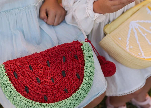Acorn Watermelon Straw Bag