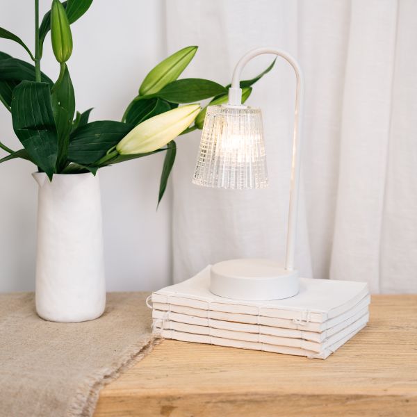 Mediterranean Markets Glass White Lamp