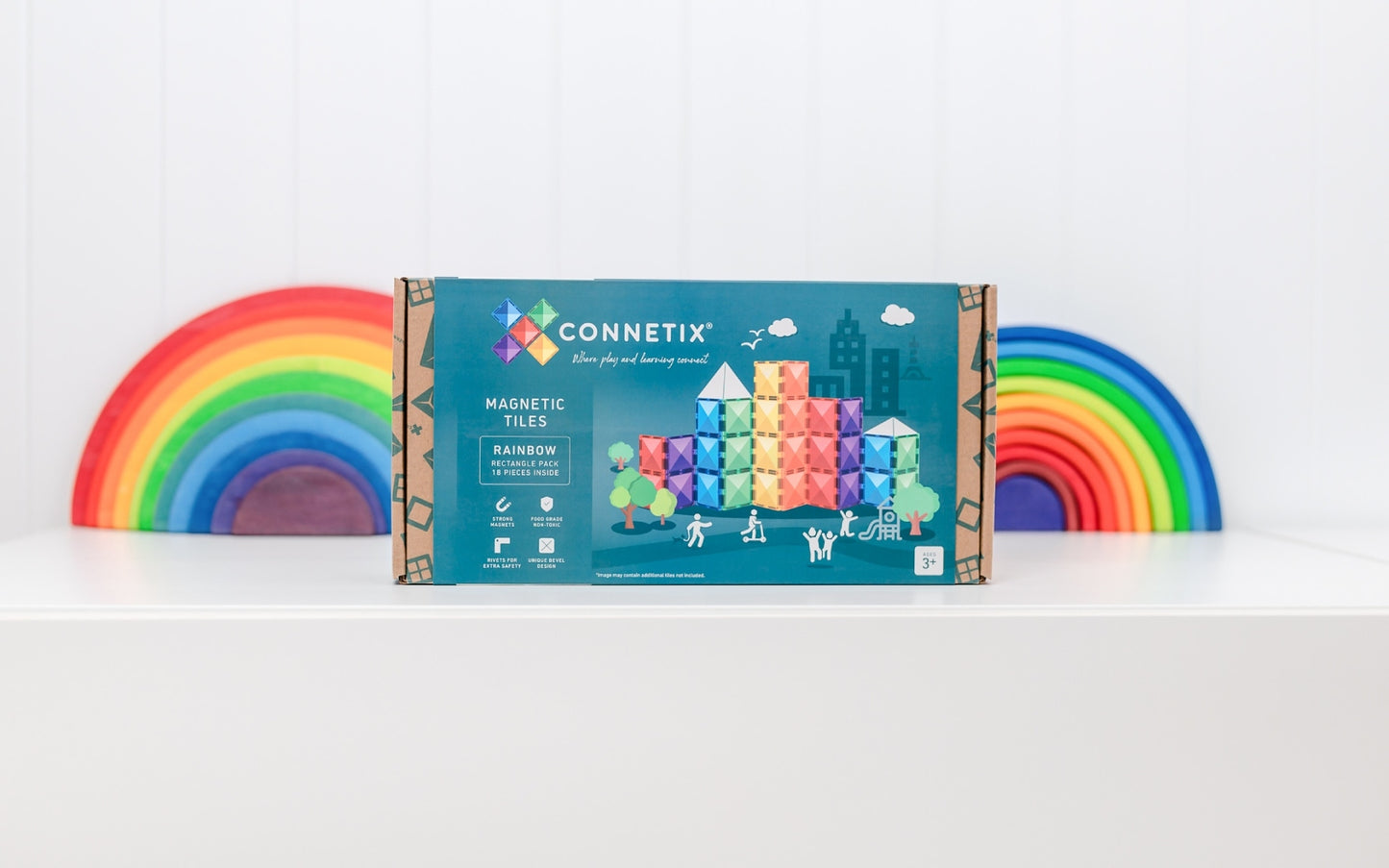 Connetix Rainbow Rectangle Pack 18pc