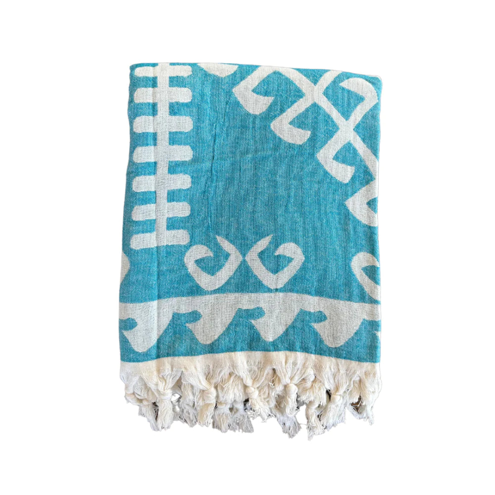 Salty Shadows Turkish Towel Aztec Pattern Colour