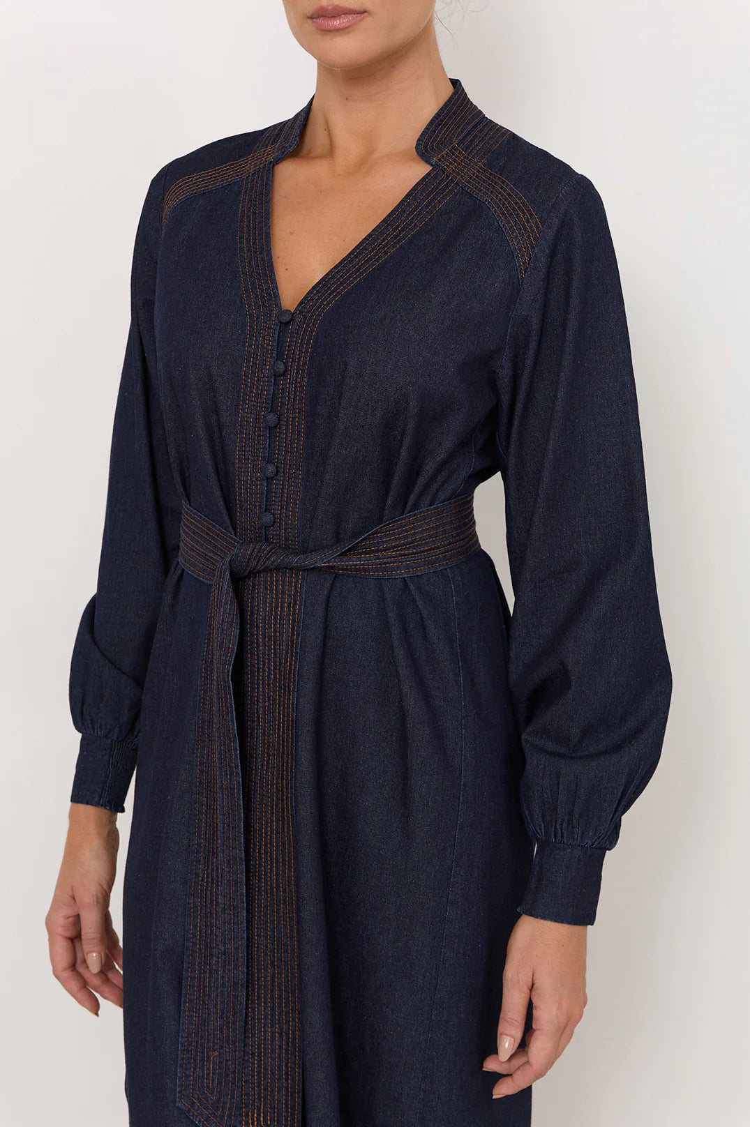 Adorne Vivi Lightweight Denim Midi Dress