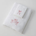 Jiggle & Giggle Bows Love Bath Towel & Face Washer in Organza Bag