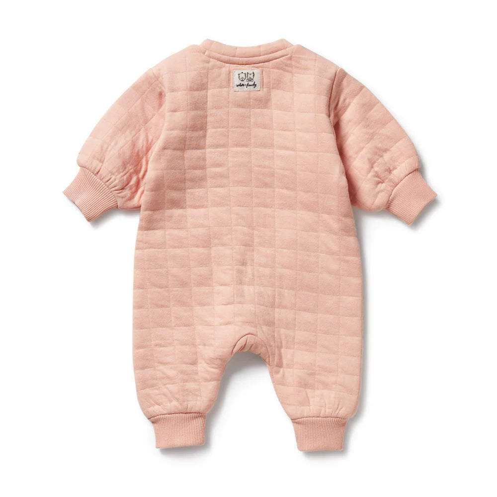 Wilson & Frenchy Pretty Pink Organic Quilted Growsuit