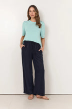 Adorne Lorna Cupro Navy Pant