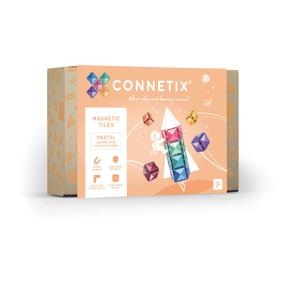 Connetix Pastel Square Pack 40pc