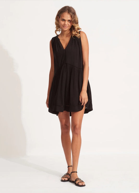 Seafolly Australia Ladder Detail Dress Black