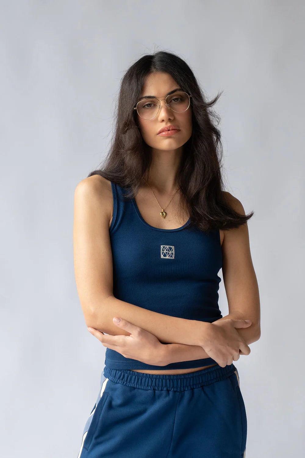 Araminta James-Mio Rib Tank-Estate Blue