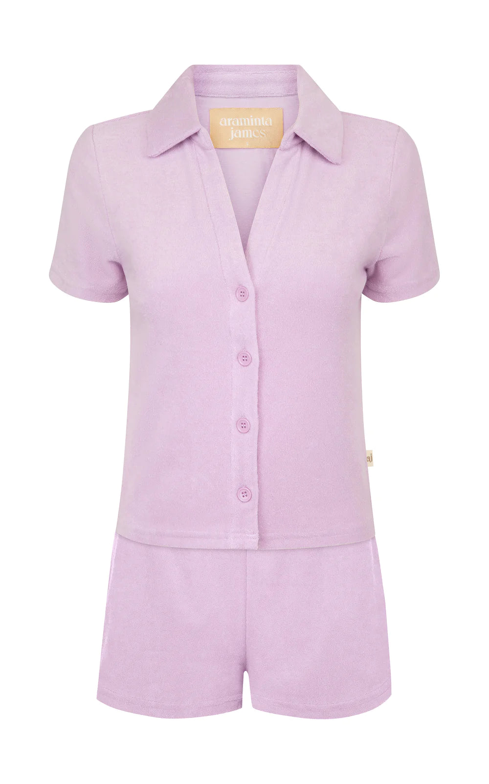 Araminta James Terry Slim Fit Shirt Set Orchid