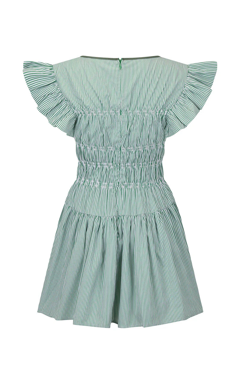 Araminta James Delfina Mini Dress Verde Stripe