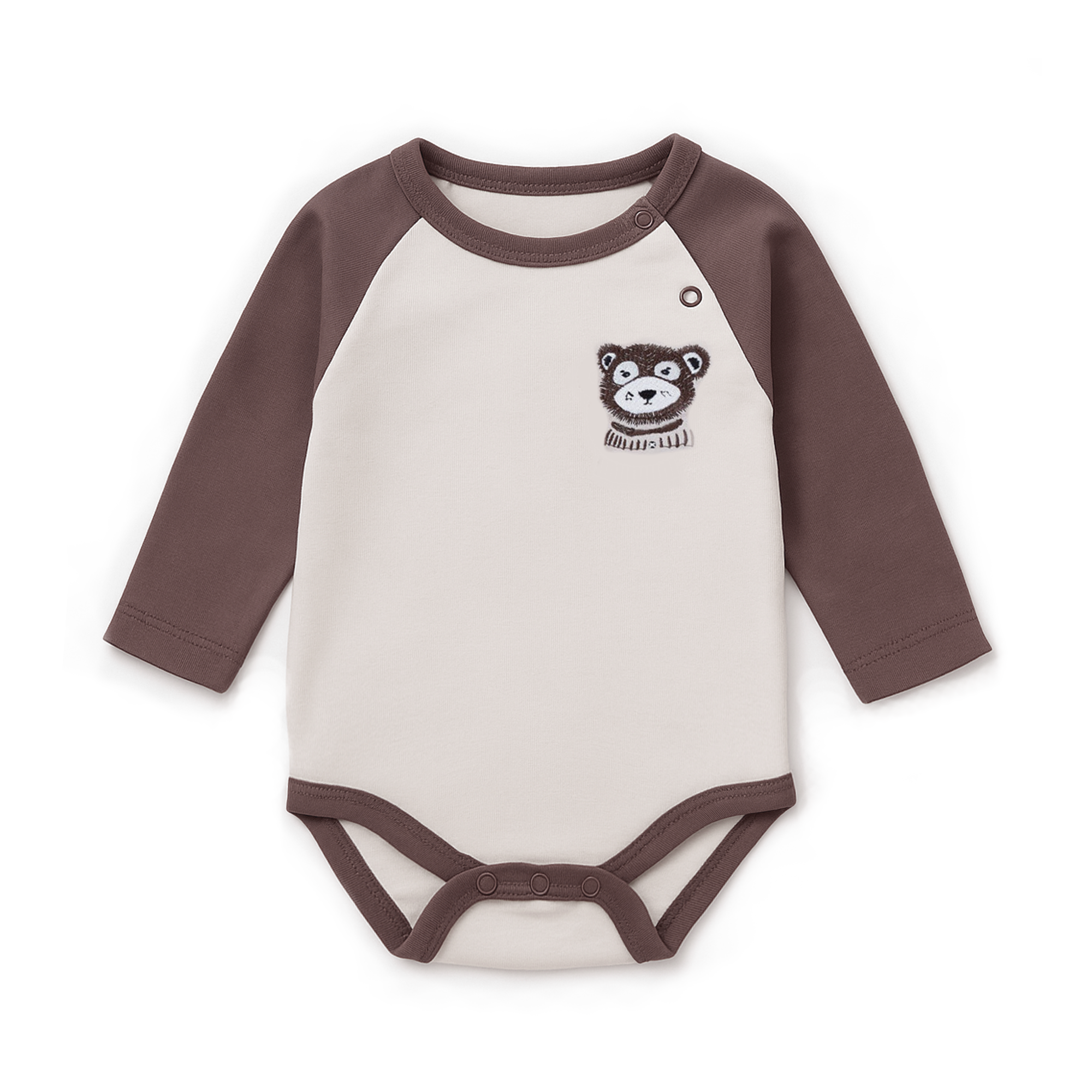 Aster & Oak Byron Bear Raglan Onesie