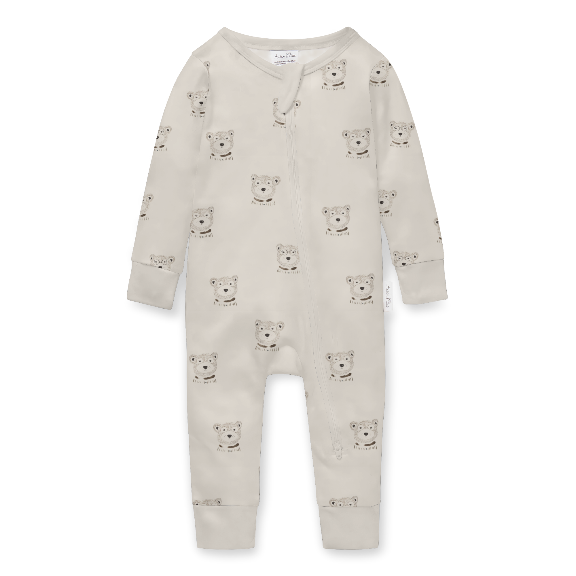 Aster & Oak Byron Bear Zip Romper