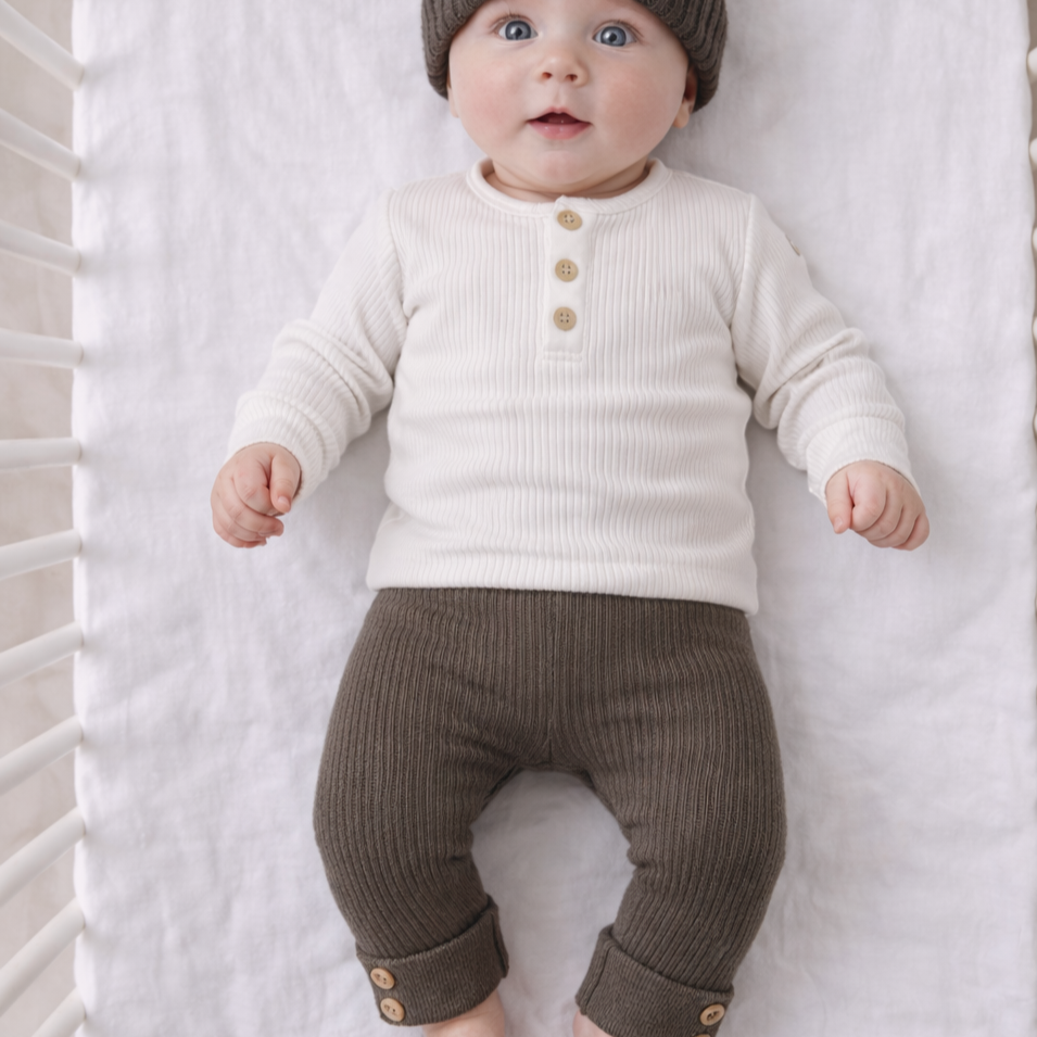 Aster & Oak Espresso Knit Rib Legging