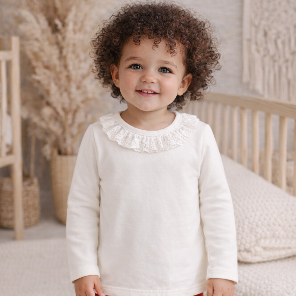 Aster & Oak Coconut Ruffle Top