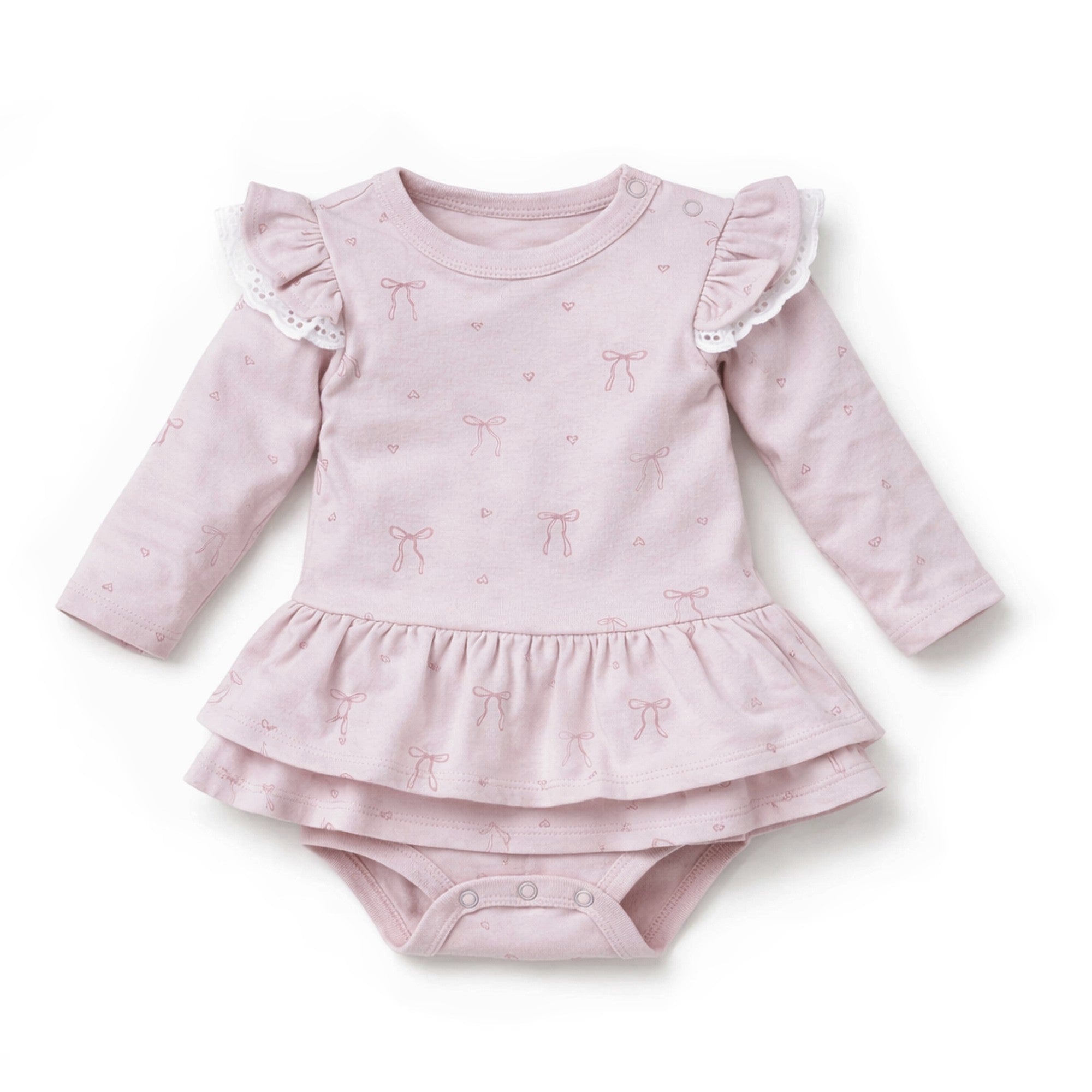 Aster & Oak Lilly Bow Dress Onesie