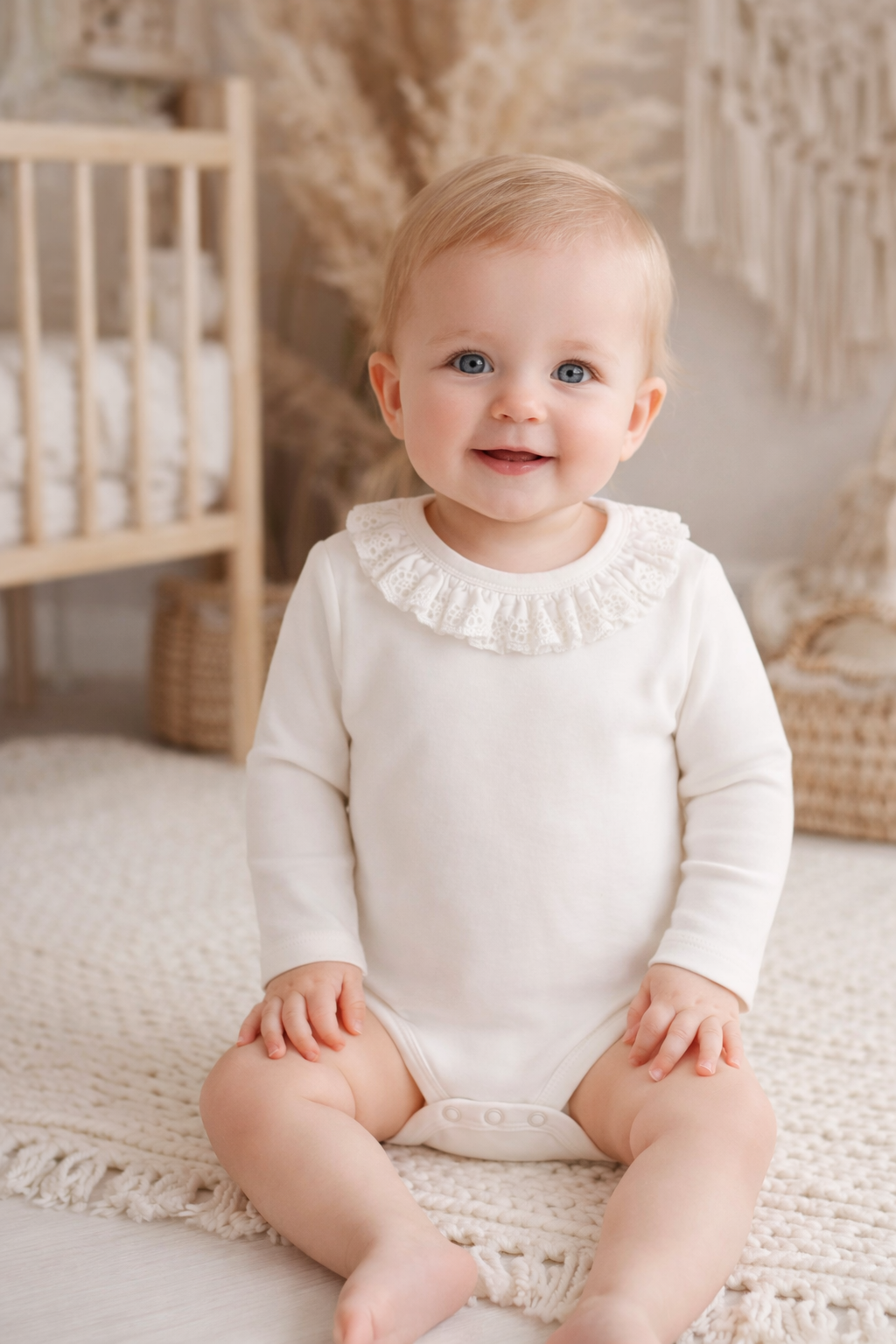 Aster & Oak Coconut Ruffle Onesie