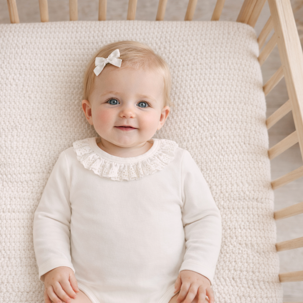Aster & Oak Coconut Ruffle Onesie