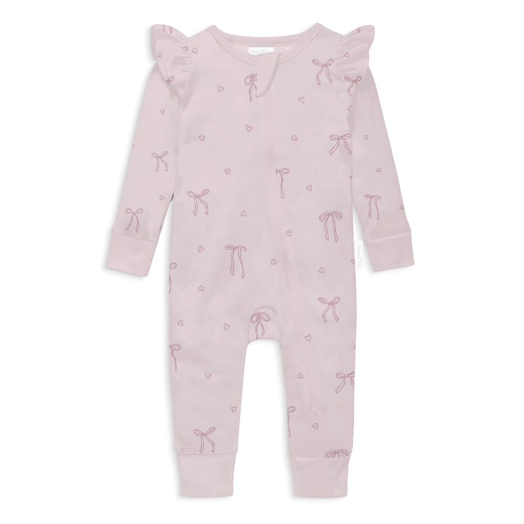Aster & Oak Lilly Bow Zip Romper