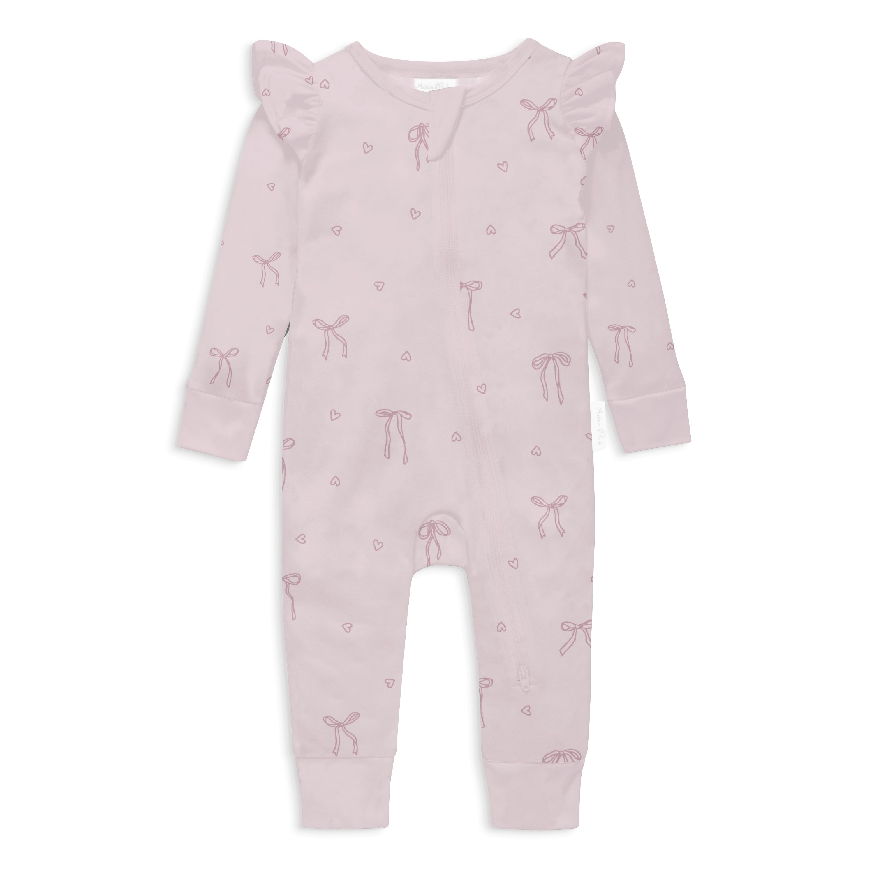 Aster & Oak Lilly Bow Zip Romper