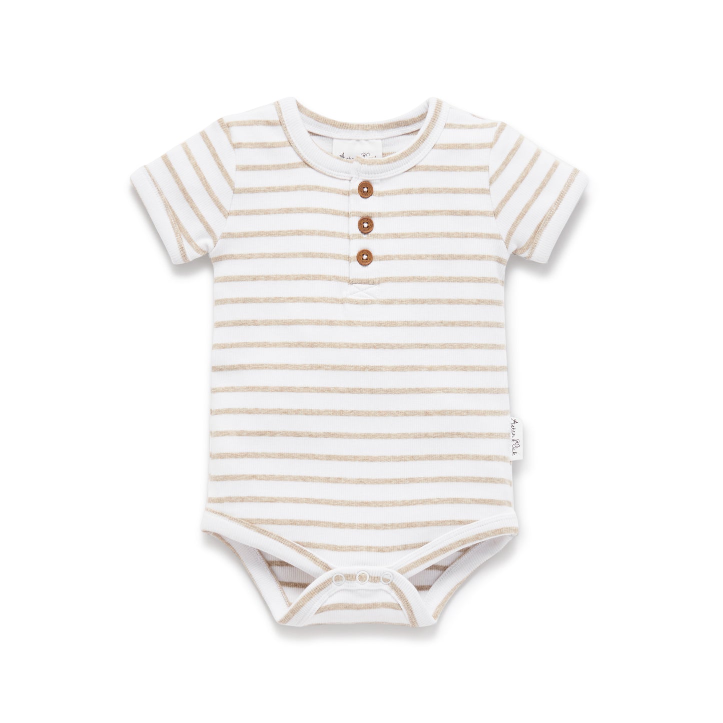 Aster & Oak - Stripe Rib Henley Onesie