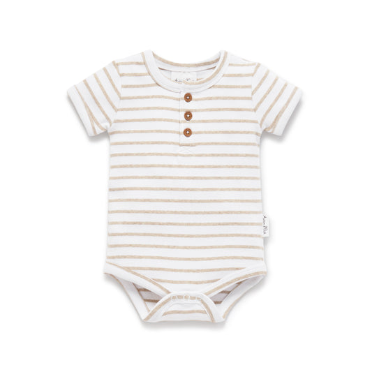 Aster & Oak - Stripe Rib Henley Onesie