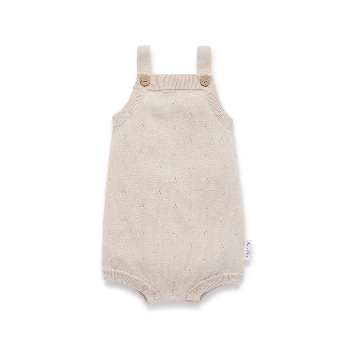 Aster & Oak - Oatmeal Pointelle Knit Romper