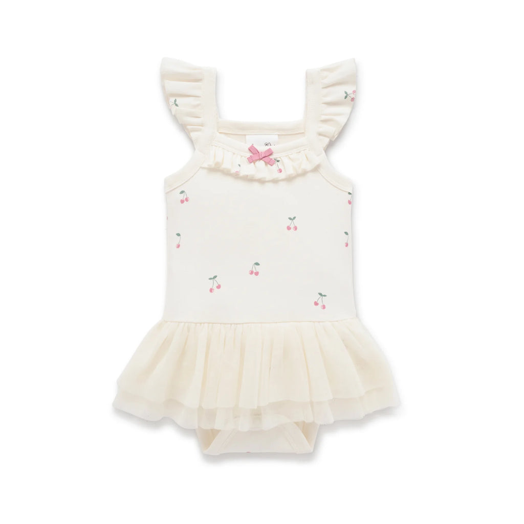 Aster & Oak Cherry Tutu Singlet Onesie