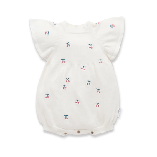 Aster & Oak - Cherry Knit Romper