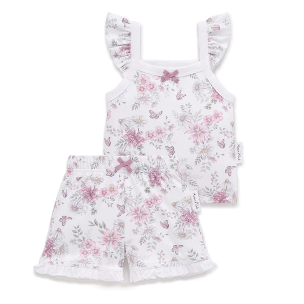 Aster and Oak Daisy Floral Ruffle Set