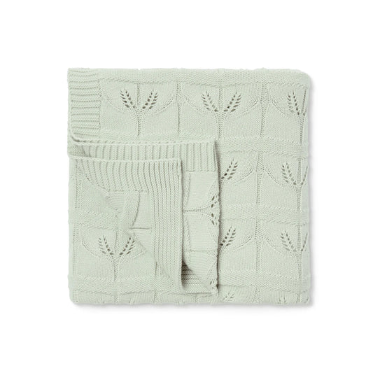 Aster & Oak - Sage Leaf Knit Blanket