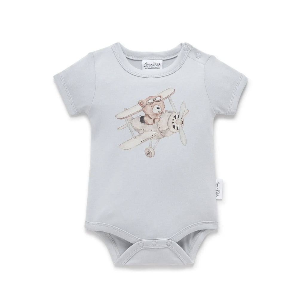 Aster & Oak - Flying Oli Bear Print Onesie
