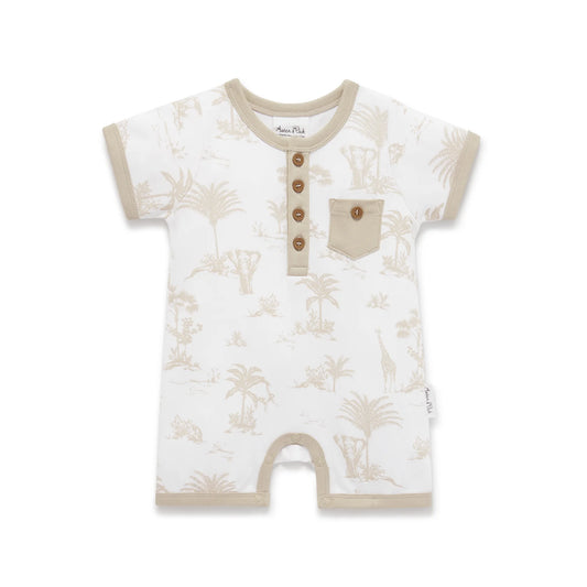 Aster & Oak - Jungle Henley Romper